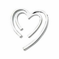 14K White Gold Double Heart Pendant